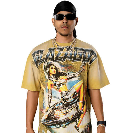 Action YELLOW- Heavyweight- Acid Wash Oversized Tee Vol.1