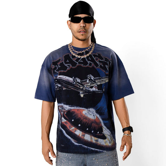 Aircraft- Heavyweight Acid Wash Oversized Tee