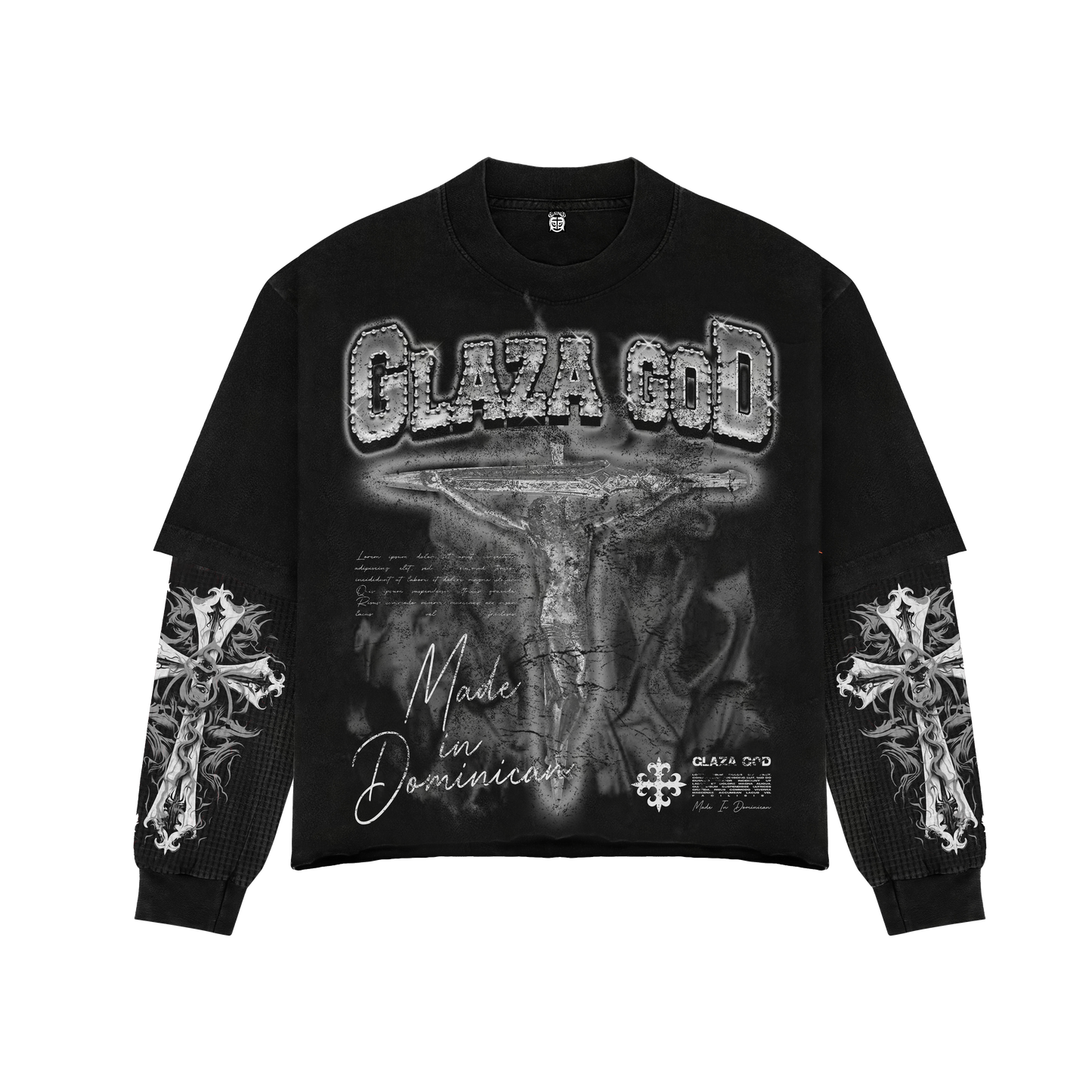 CRUCIFIXION | BLACK |GLAZA- Sweatshirt Crew Neck-