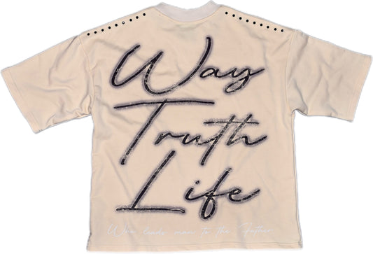 CRUCIFIXION |Beige|GLAZA- T-Shirt Oversized-005