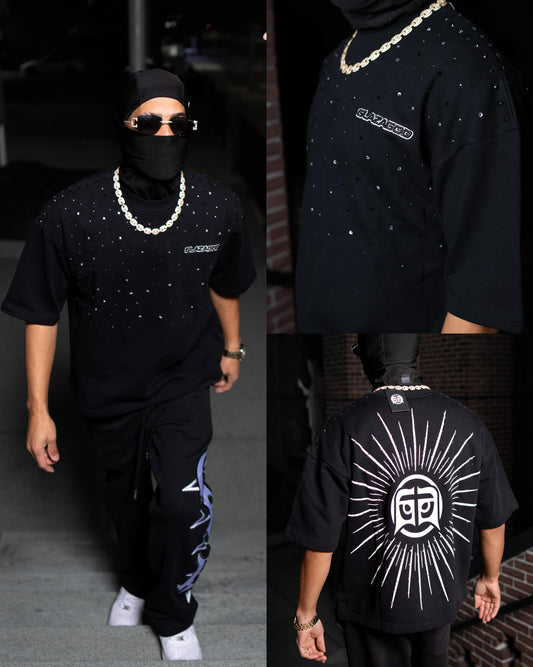 BORDE|BLACK|GLAZA|- T-Shirt Oversized-002