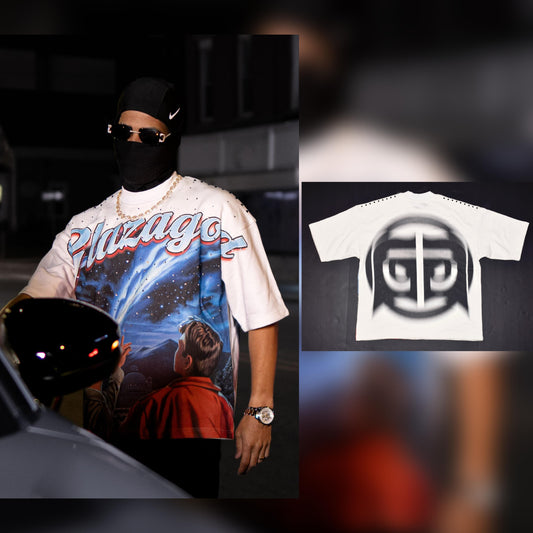 Sky |WHITE|GLAZA|- T-Shirt Oversized-001