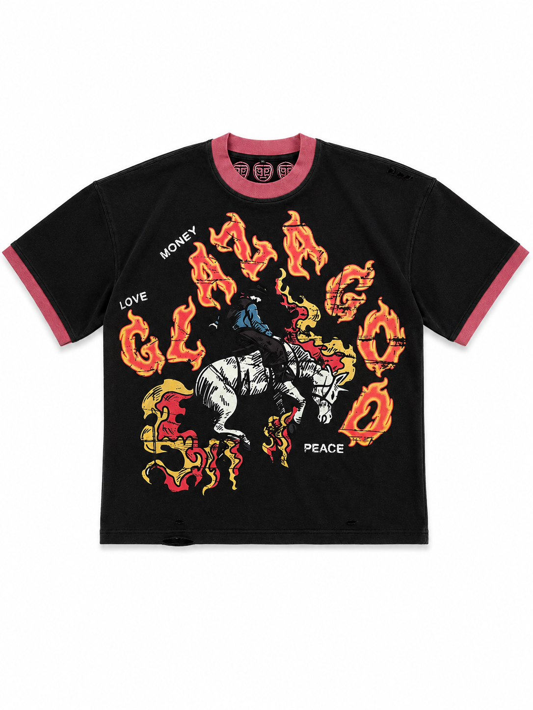 The Colt- Distressed Acid Wash Oversized Tee - 01