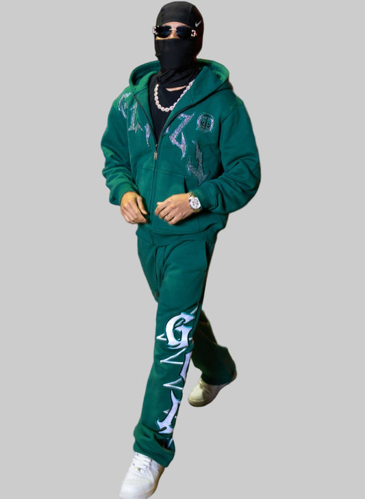 GLAZA- SWEATSHIRT SETS |GREEN|-003