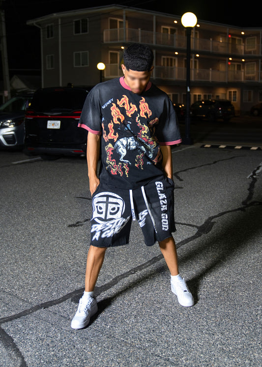 The Colt- Distressed Acid Wash Oversized Tee - 01