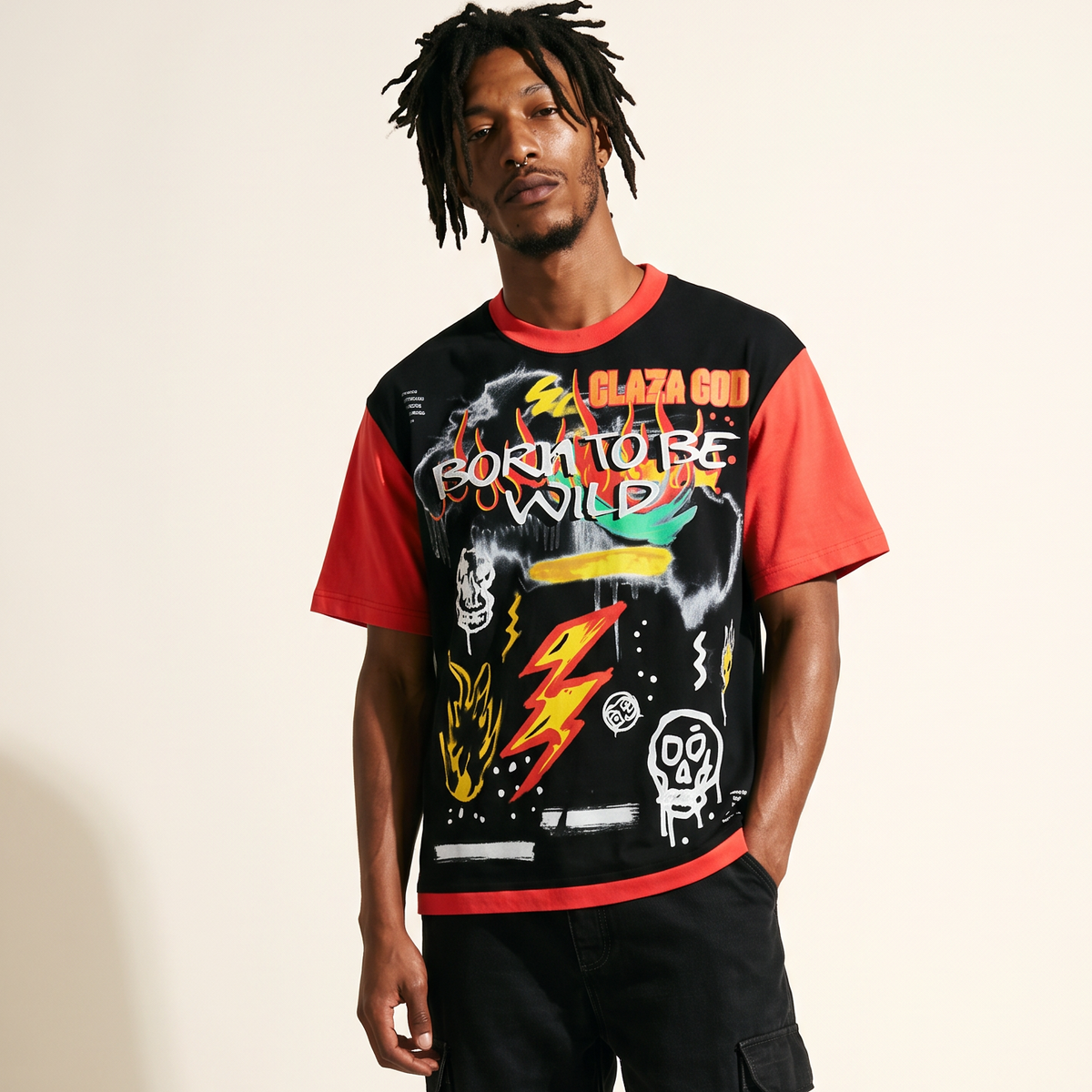 Unique -  Acid Wash Oversized Tee- 02