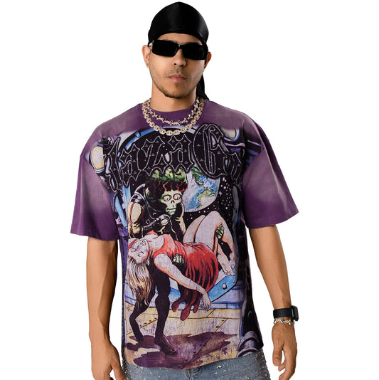 Support -Heavyweight Acid Wash Oversized Tee