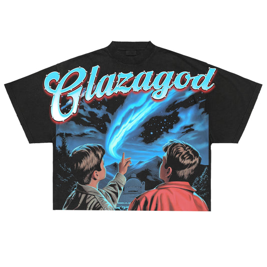 Sky |BLACK|GLAZA|- T-Shirt Oversized-002