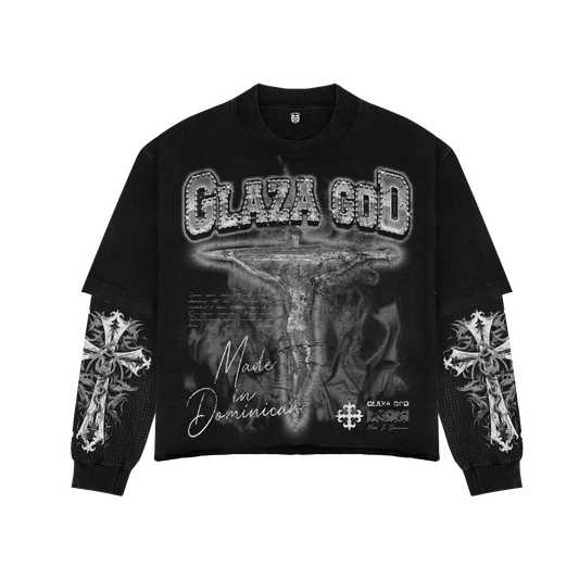 CRUCIFIXION | BLACK |GLAZA- Sweatshirt Crew Neck-