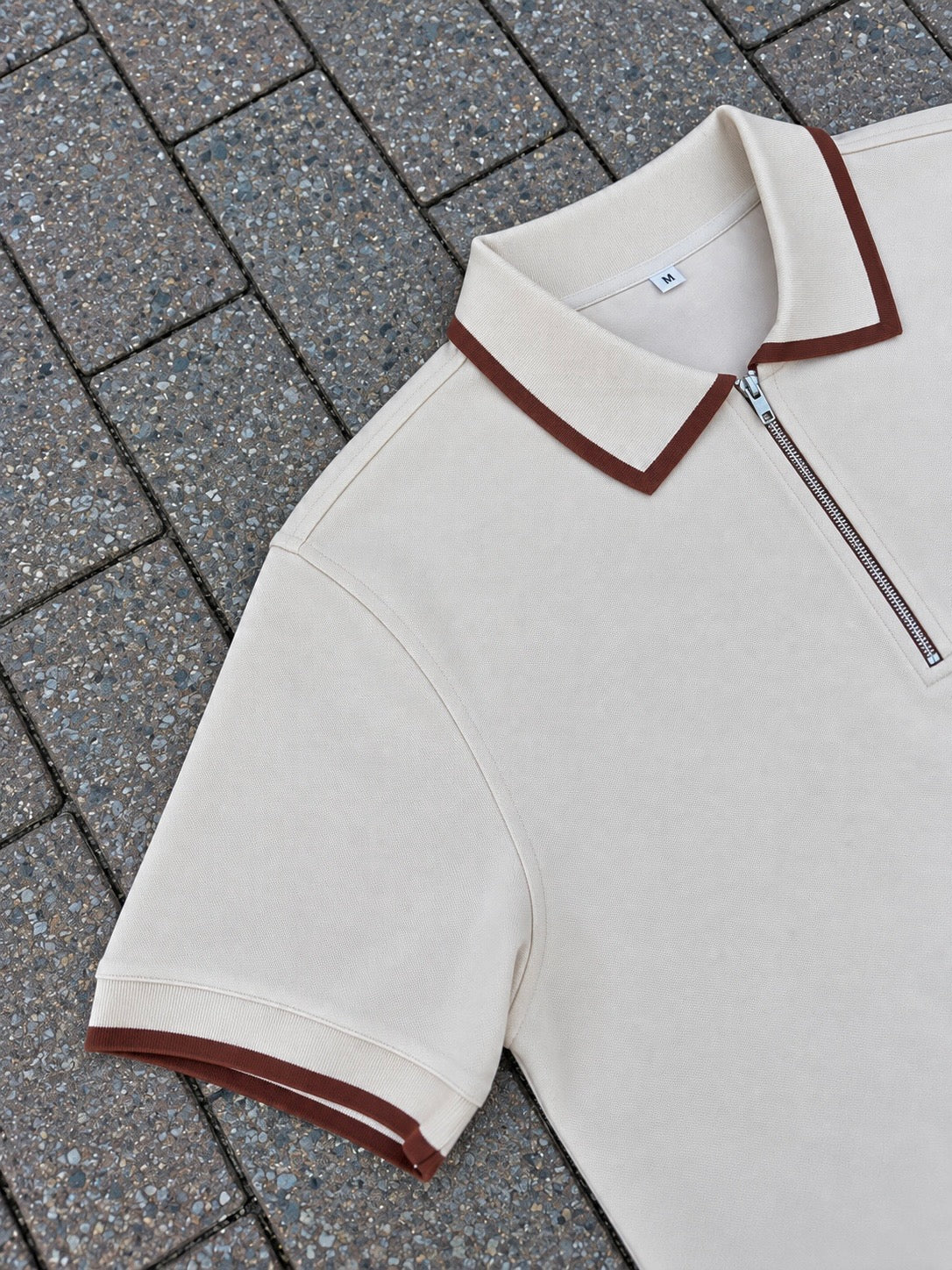 Zipper Polo Shirt - Cream Premium (Run Small) | GLAZA GOD⁠ 2