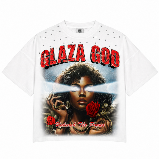Flowers - Heavyweight Terry Oversized Tee- White