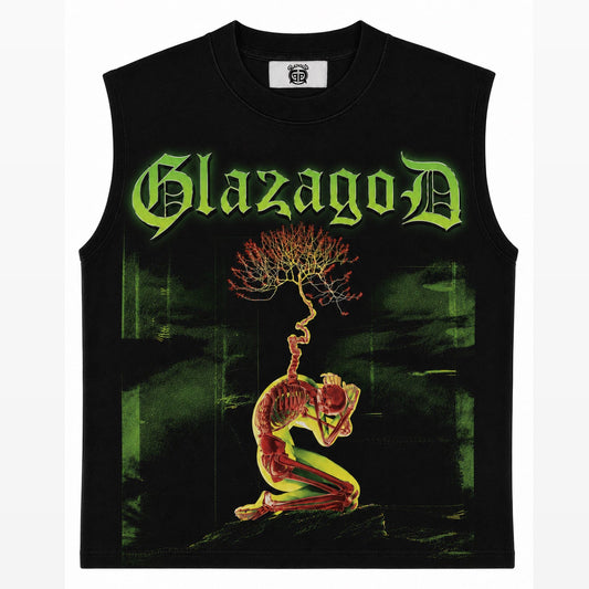 Growth – Heavyweight Acid Wash Sleeveless Tee -Green