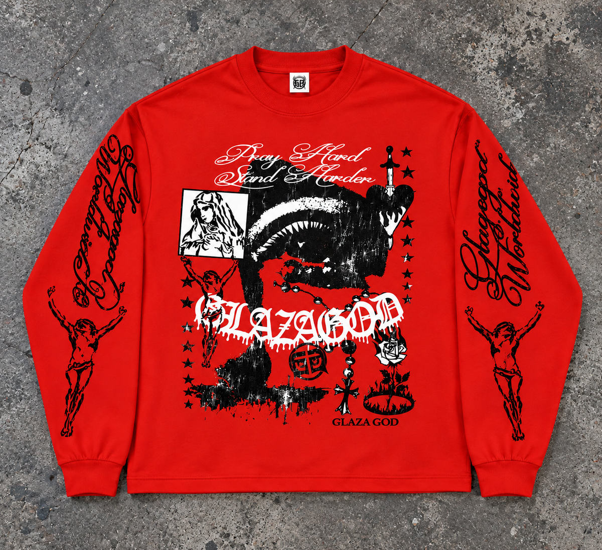 BloOoD- Long Sleeve - (Size Up) GLAZA GOD