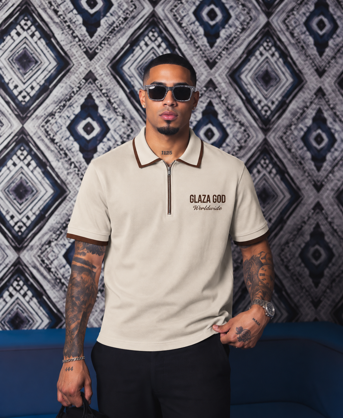 Zipper Polo Shirt - Cream Premium (Run Small) | GLAZA GOD⁠ 2