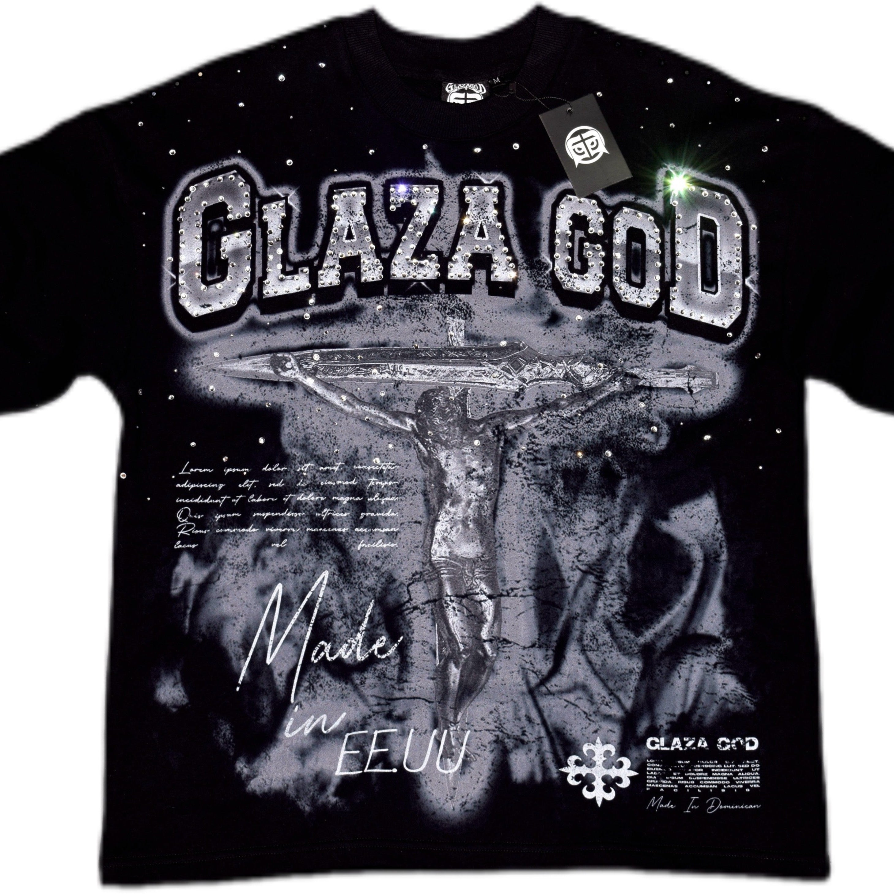 Crucifixion - T-Shirt Oversized-BLACK – GLAZA GOD