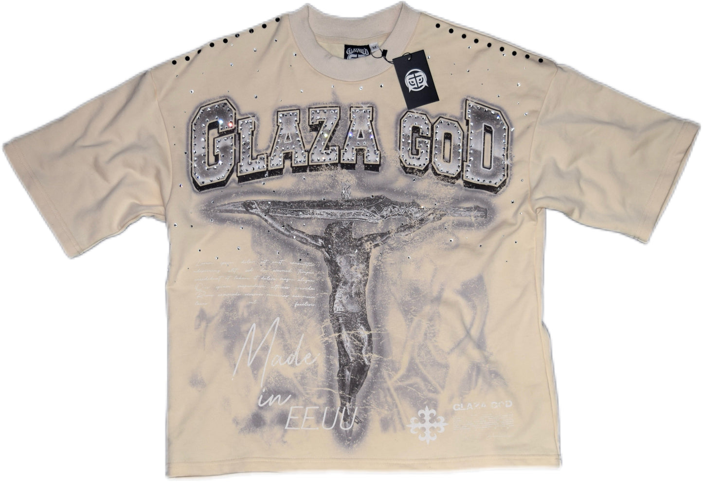 CRUCIFIXION |Beige|GLAZA- T-Shirt Oversized-005