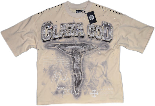 CRUCIFIXION |Beige|GLAZA- T-Shirt Oversized-005