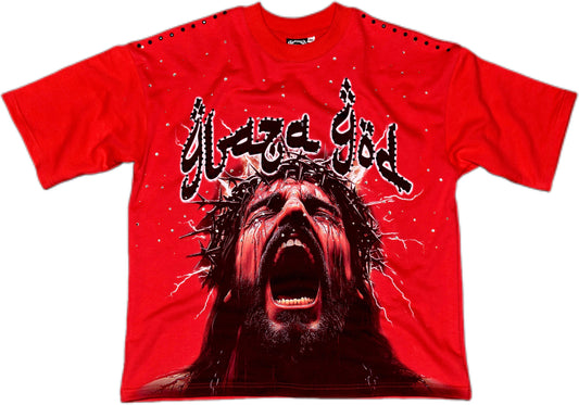 SUFRIMIENTO |RED|GLAZA- T-Shirt Oversized-006