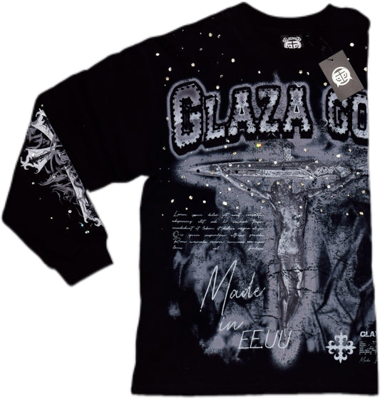 CRUCIFIXION | BLACK |GLAZA- Long Sleeve--02
