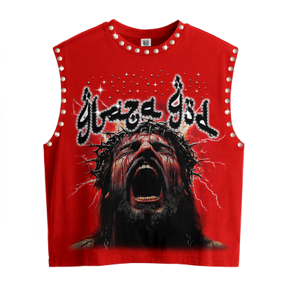 SUFFERING  | RED |GLAZA -Sleeveless Tee-