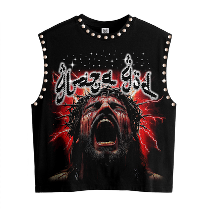 SUFFERING  | BLACK |GLAZA -Sleeveless Tee-