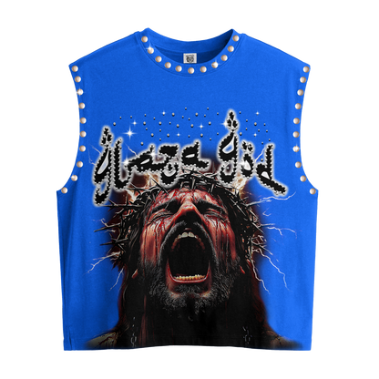 SUFFERING  | BLUE |GLAZA -Sleeveless Tee-