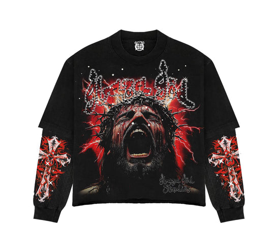 SUFFERING |RED |GLAZA - Sweatshirt Crew Neck-