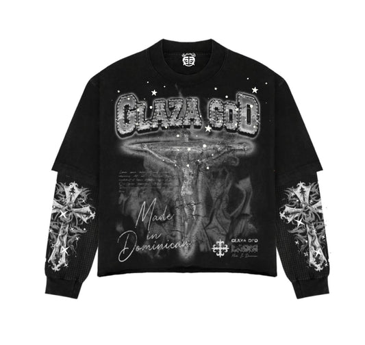 CRUCIFIXION | BLACK |GLAZA- Sweatshirt Crew Neck-