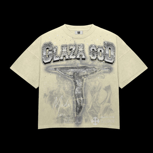 CRUCIFIXION |CREMA|GLAZA- T-Shirt Oversized-007