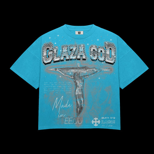 CRUCIFIXION |BLUE|GLAZA- T-Shirt Oversized-008