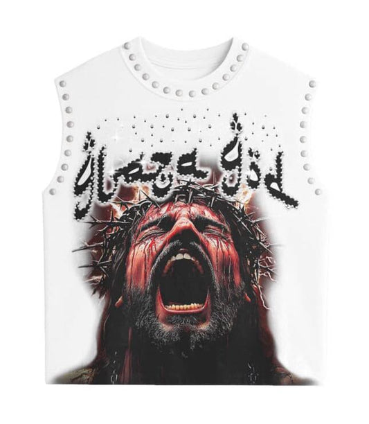 SUFFERING  | WHITE |GLAZA -Sleeveless Tee-