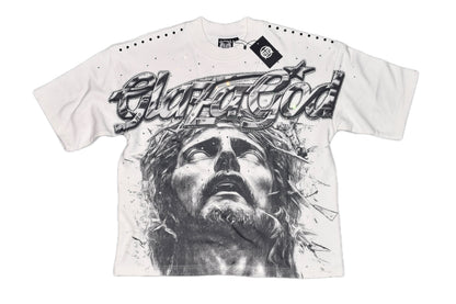 Explosive Cross |WHITE|GLAZA|- T-Shirt Oversized-001