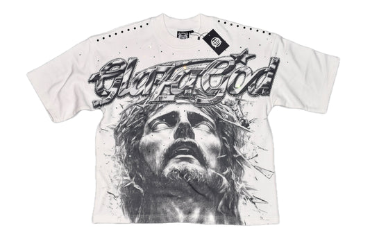 Explosive Cross |WHITE|GLAZA|- T-Shirt Oversized-001