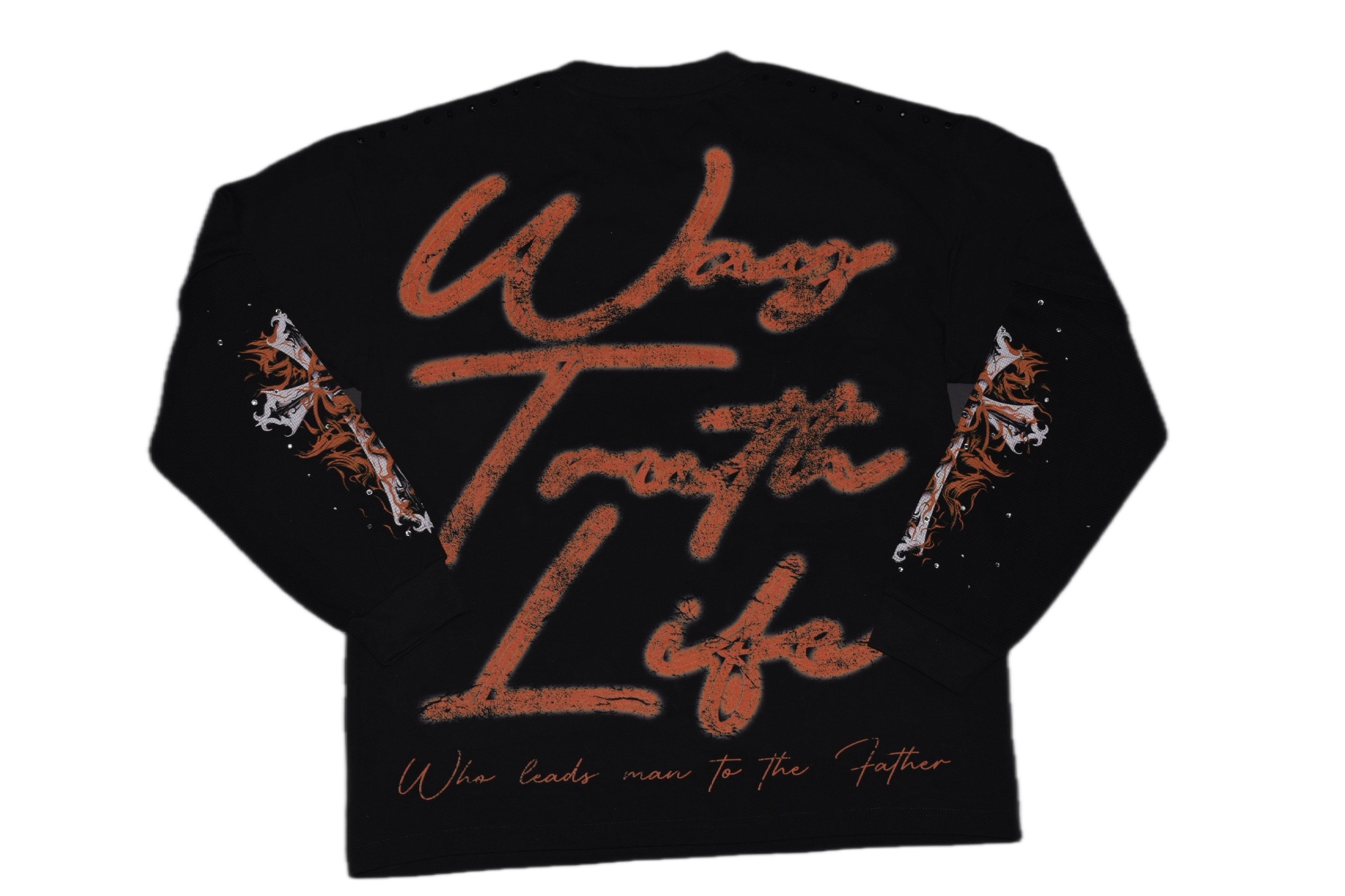 CRUCIFIXION - Long Sleeve--ORANGE – GLAZA GOD