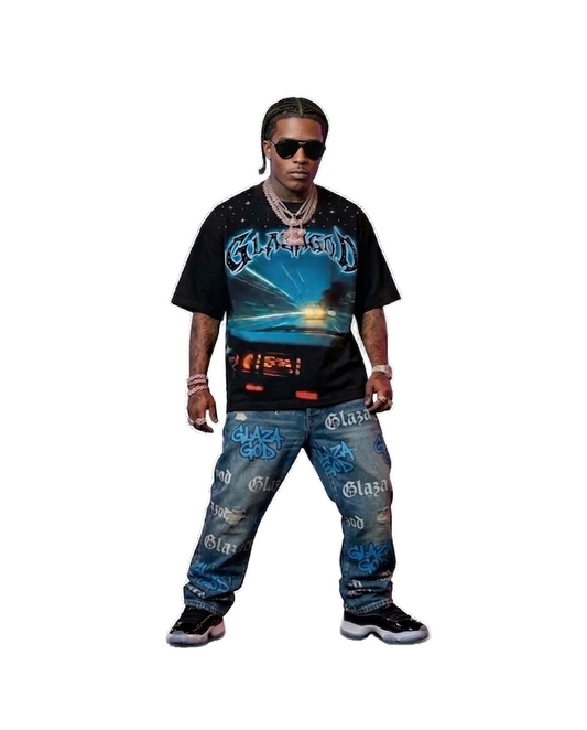 Light Speed - T-Shirt Oversized -BLACK