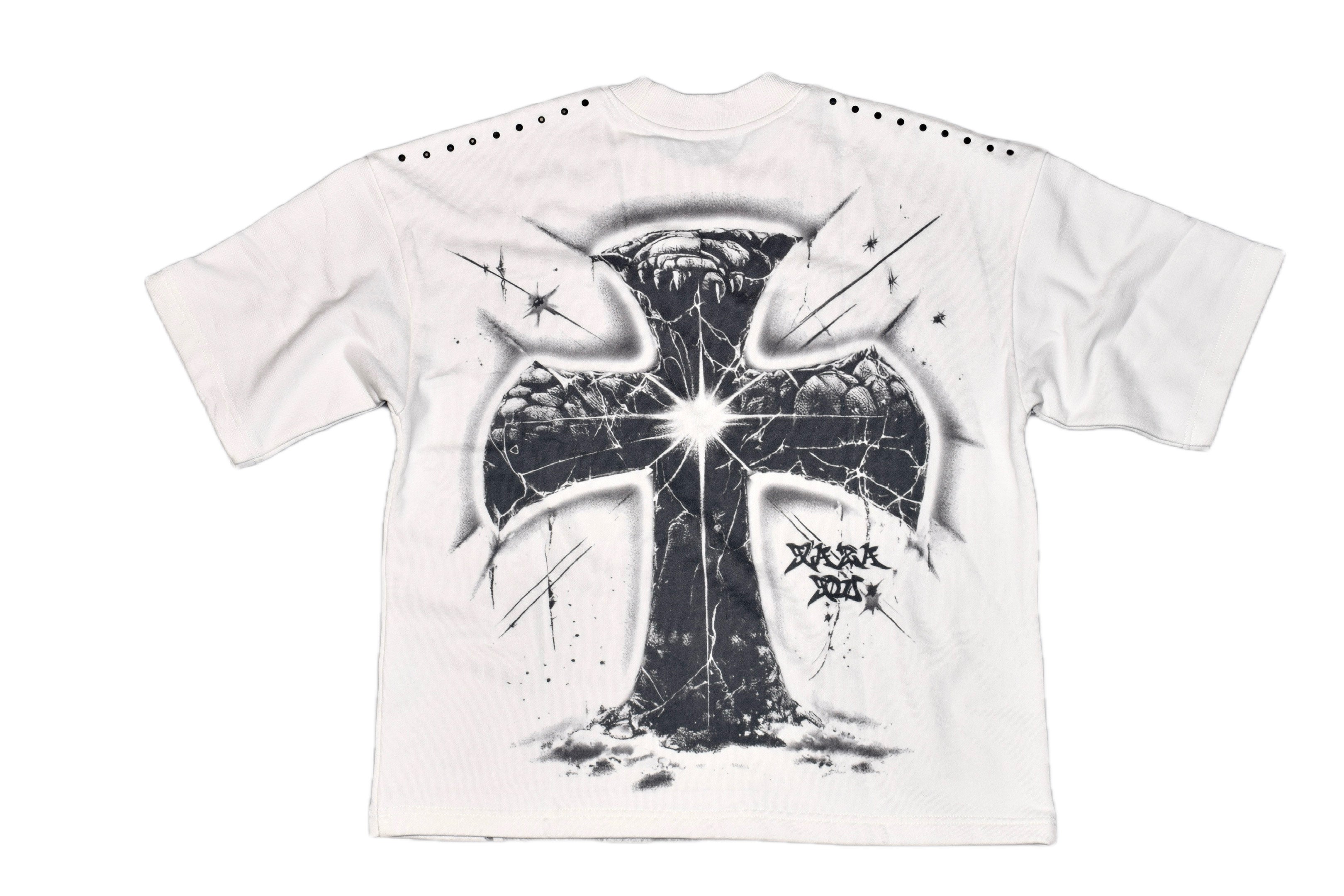 Explosive Cross - T-Shirt Oversized-WHITE – GLAZA GOD